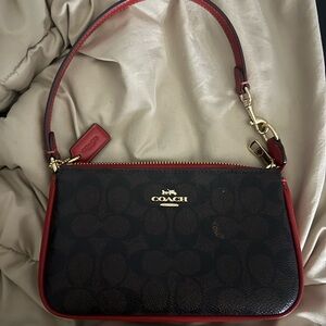 Coach Red and Brown Shoulder Bag